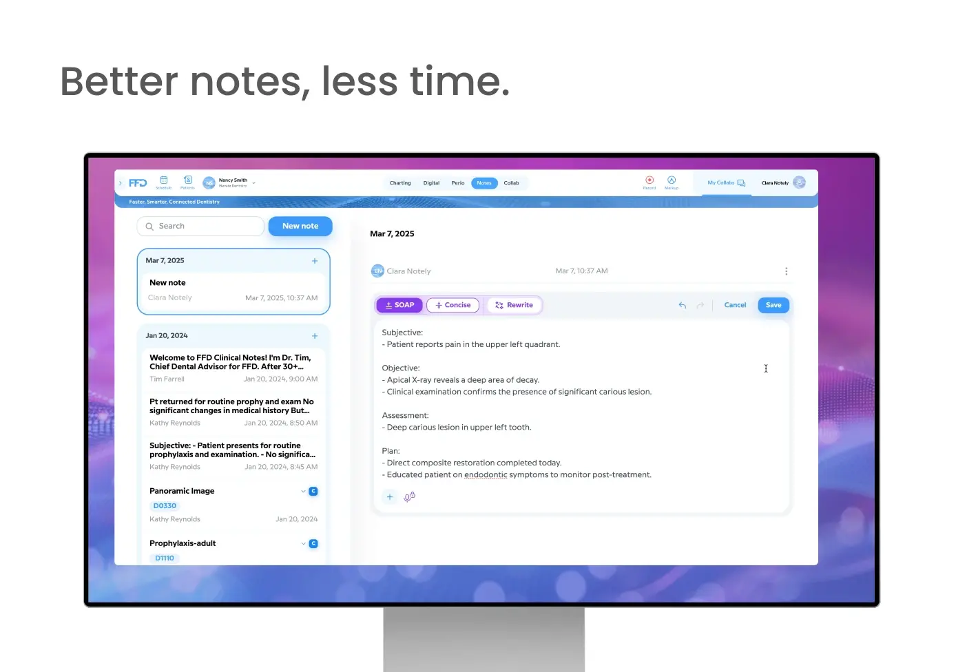 Better notes, less time.