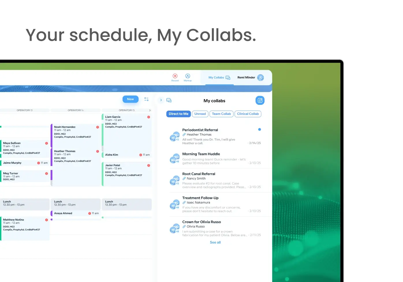Your schedule, My Collabs.